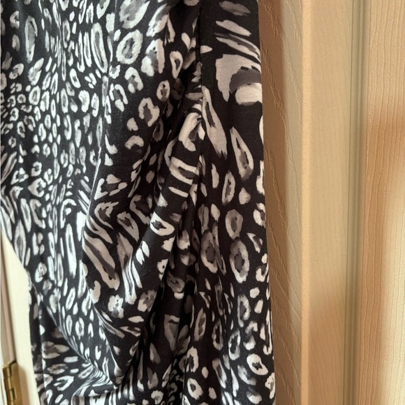 asos Animal Print Dress with Side Shirring For Shape Boatneck, SS Blk, Gray Sz 6 - Picture 4 of 6